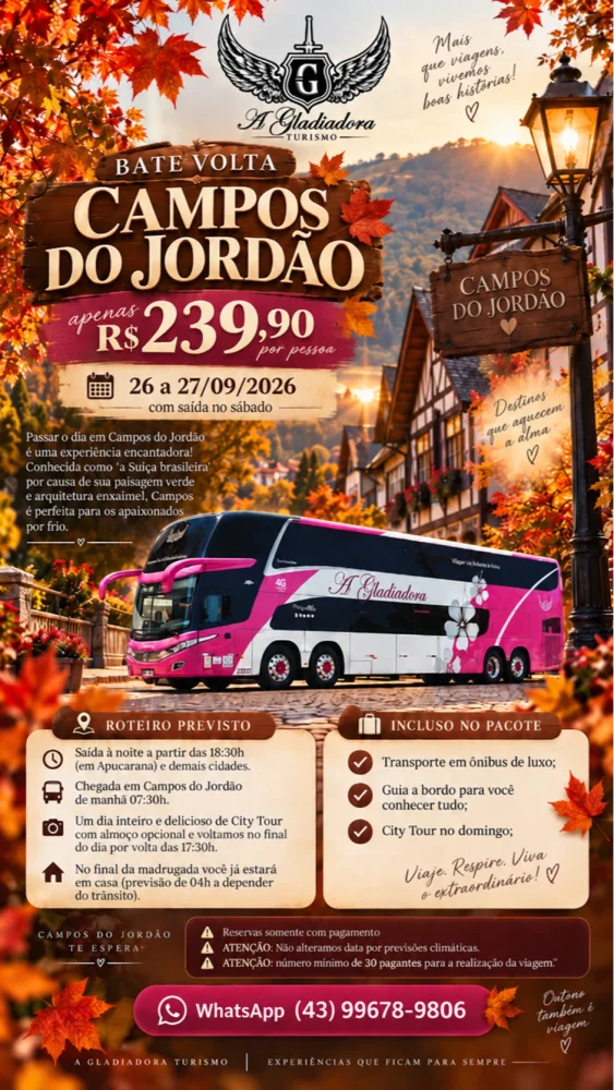 Campos do Jordão 26 A 27/09/2026 (sábado)